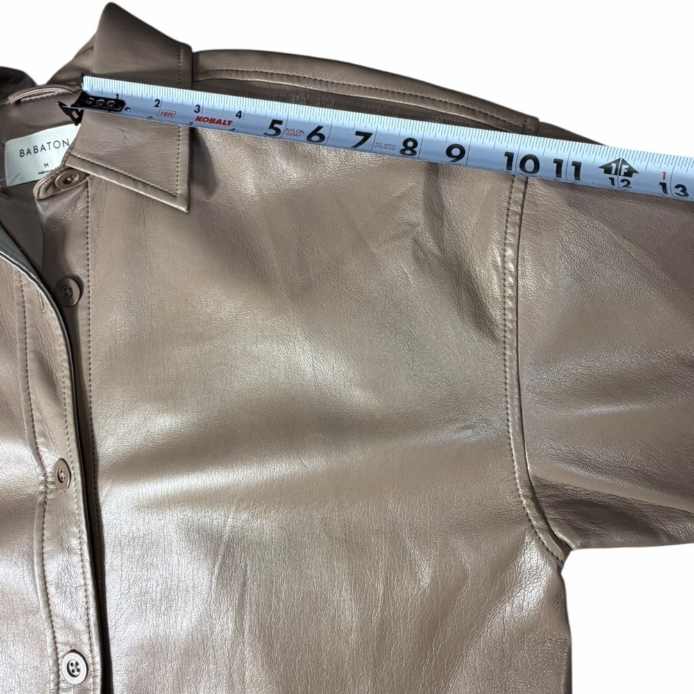Aritzia Babaton Medium Faux Leather Pelli Shirt Jacket new without tags - Picture 13 of 16